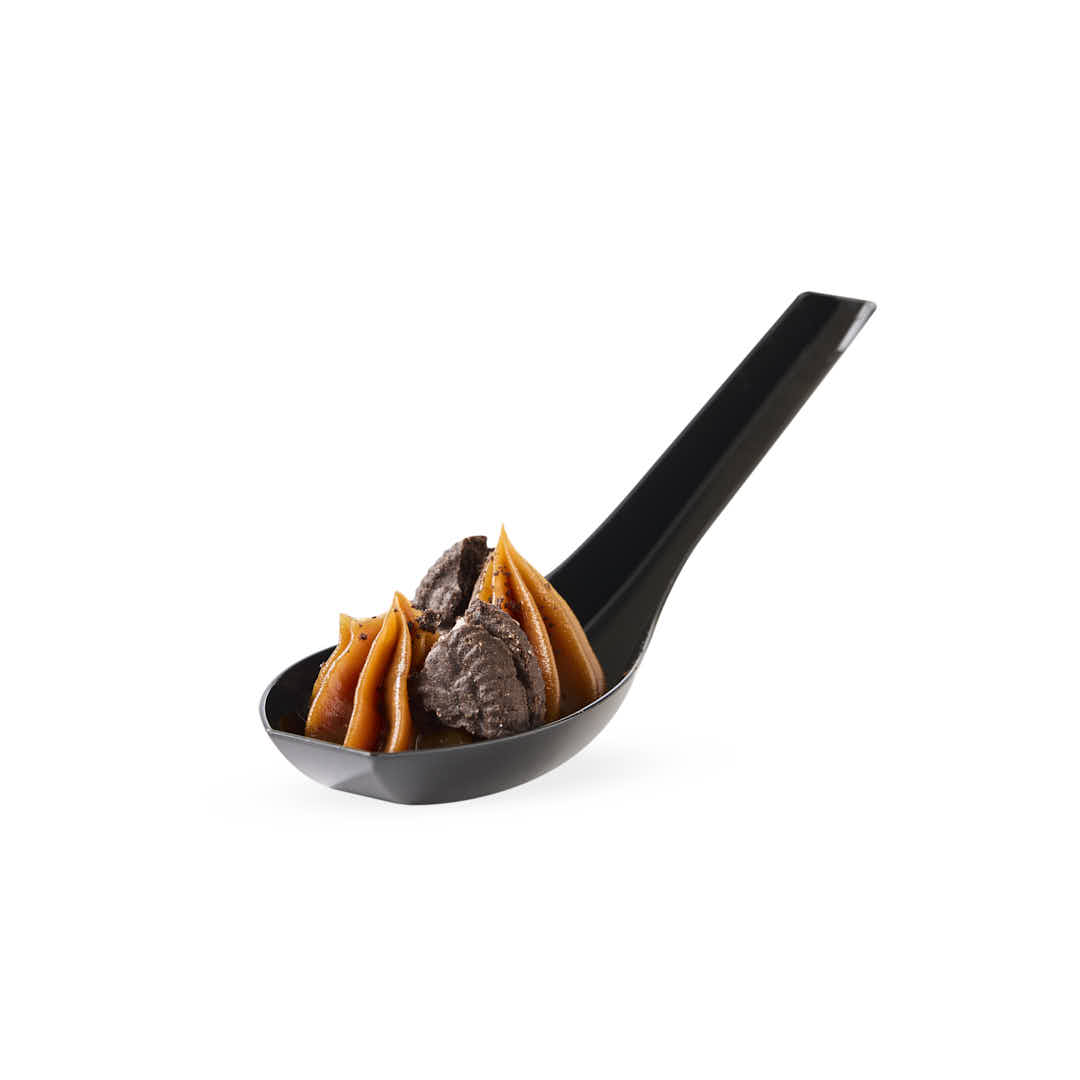 CUCHARA PETITE DEGUSTACION PLASTICA NEGRA BLISTER *24UNID.