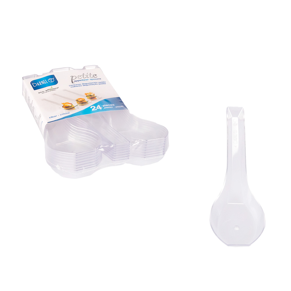 CUCHARA PETITE DEGUSTACION PLASTICA CRISTAL BLISTER *24UNID.