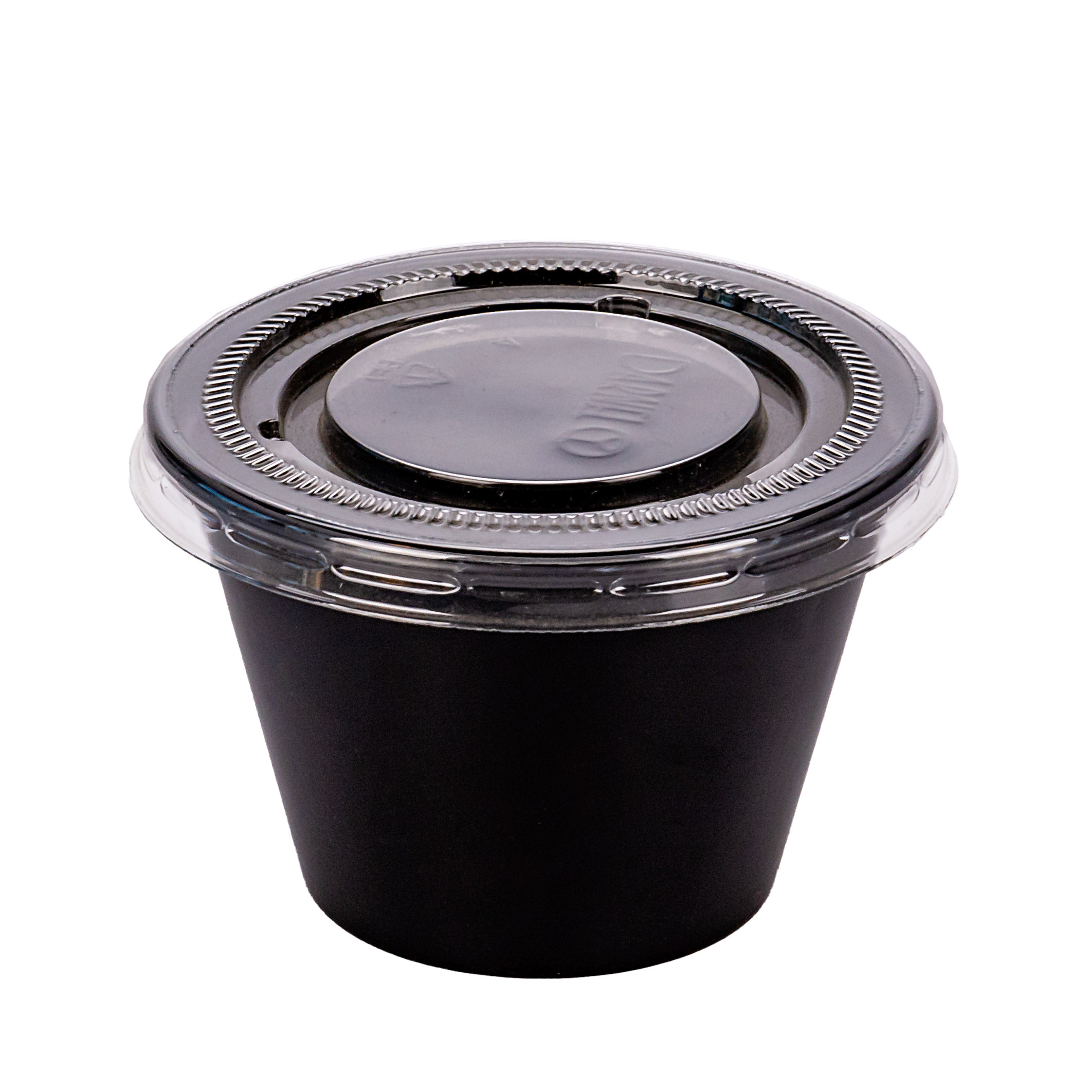 POTE SOUFFLE PLASTICO NEGRO.2.5OZ PAQ.*100UNID