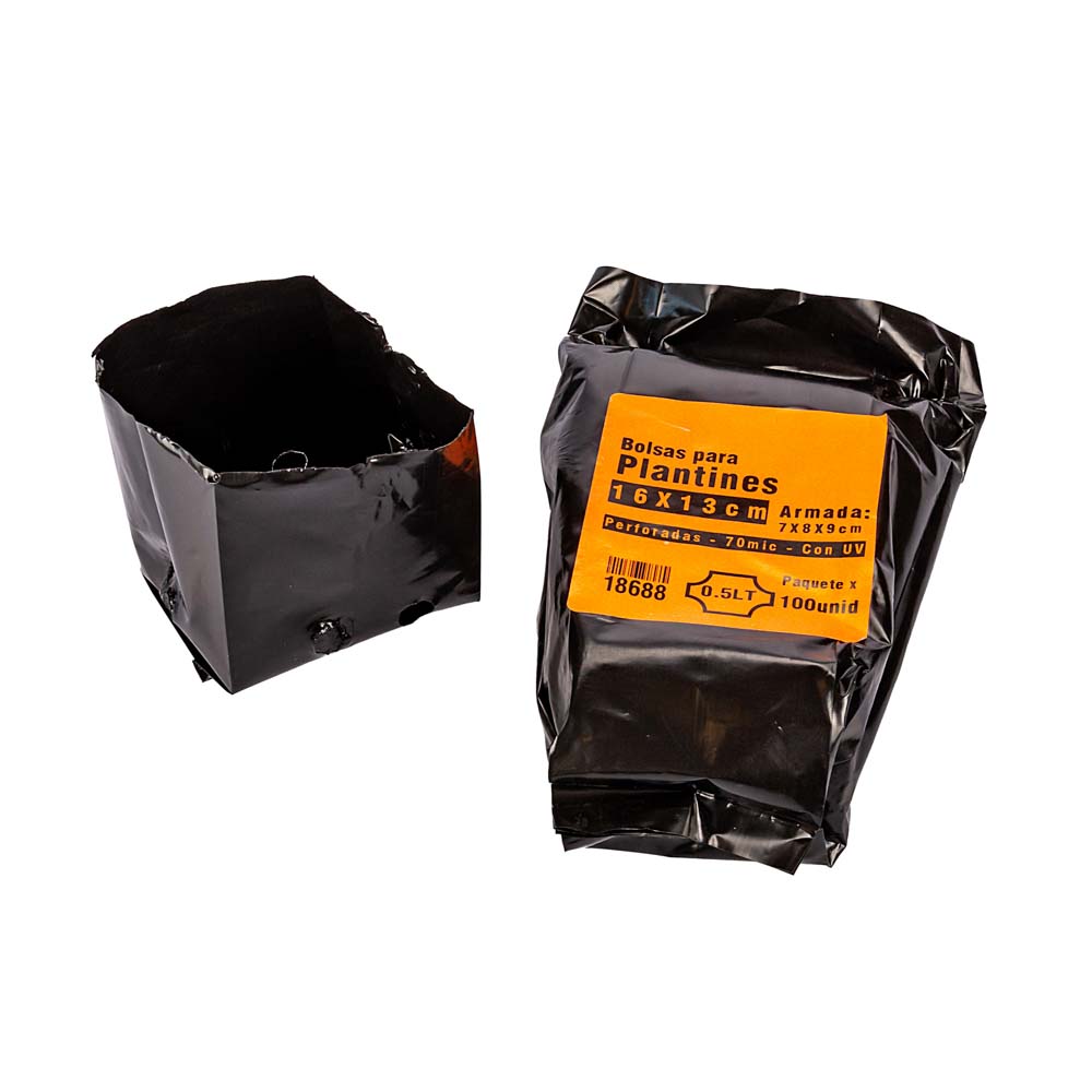 BOLSAS PLANTIN mE (BD - 70MIC - C/PERF - ARMADA 7X8X9) .0.5 LTS 16X13CM *100UNID