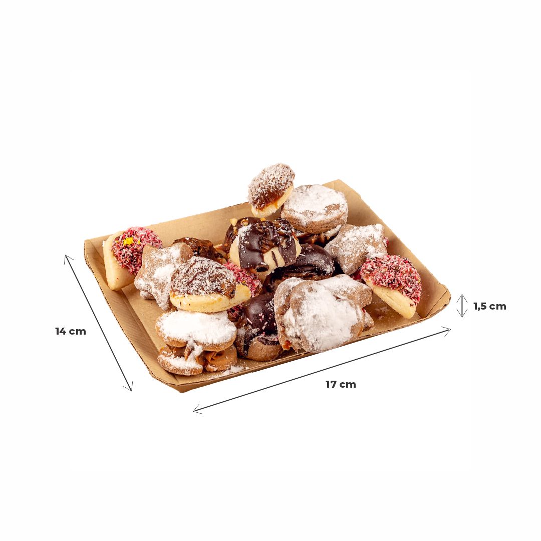 BANDEJA CARTON RECTANGULAR MICROCORRUGADA Nº2 (14*17*1.5CM) *100UNID