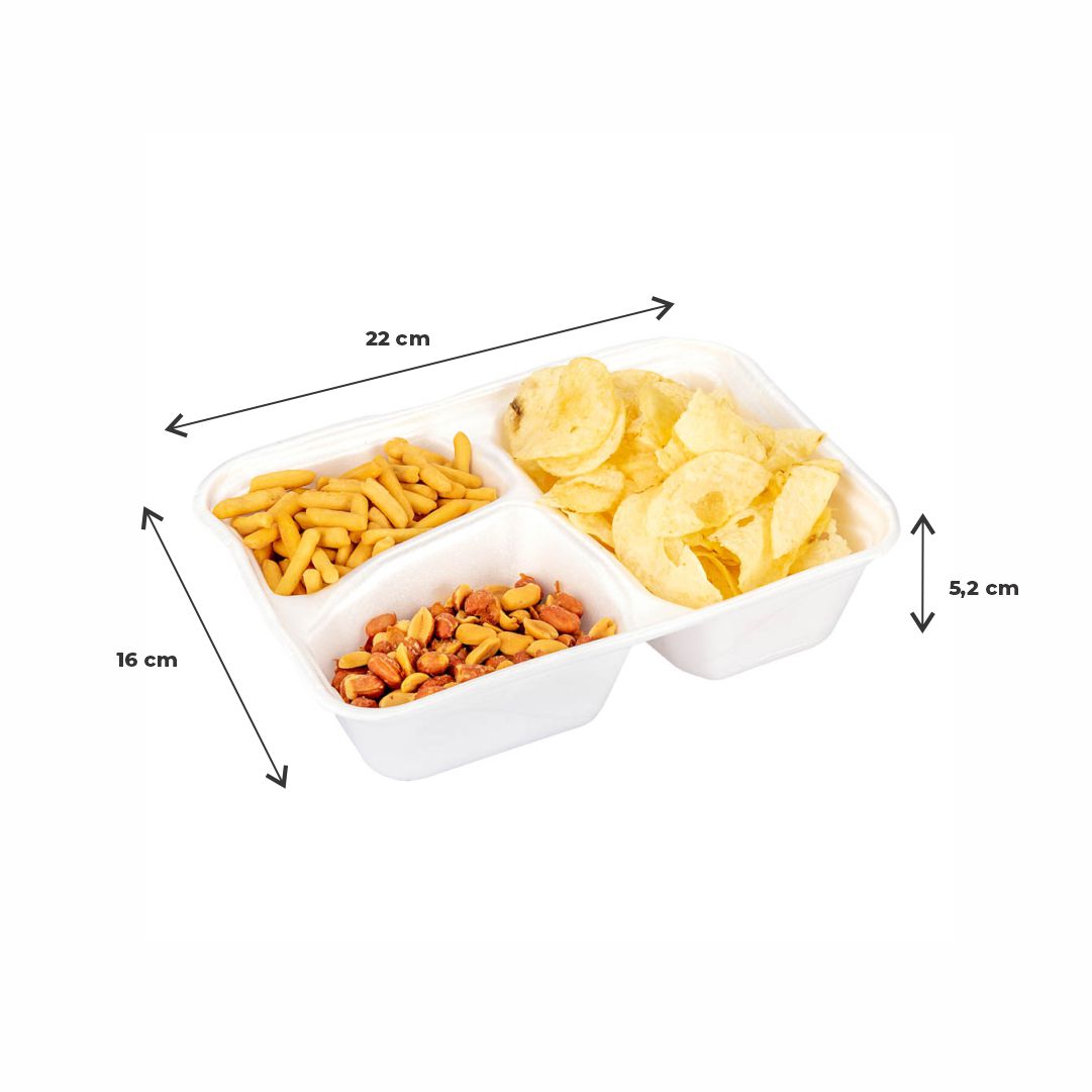 BANDEJA TERMICA DARNEL 900ML (DM90-A3) 3 DIVISIONES (16*22*5.2CM) *100UNID