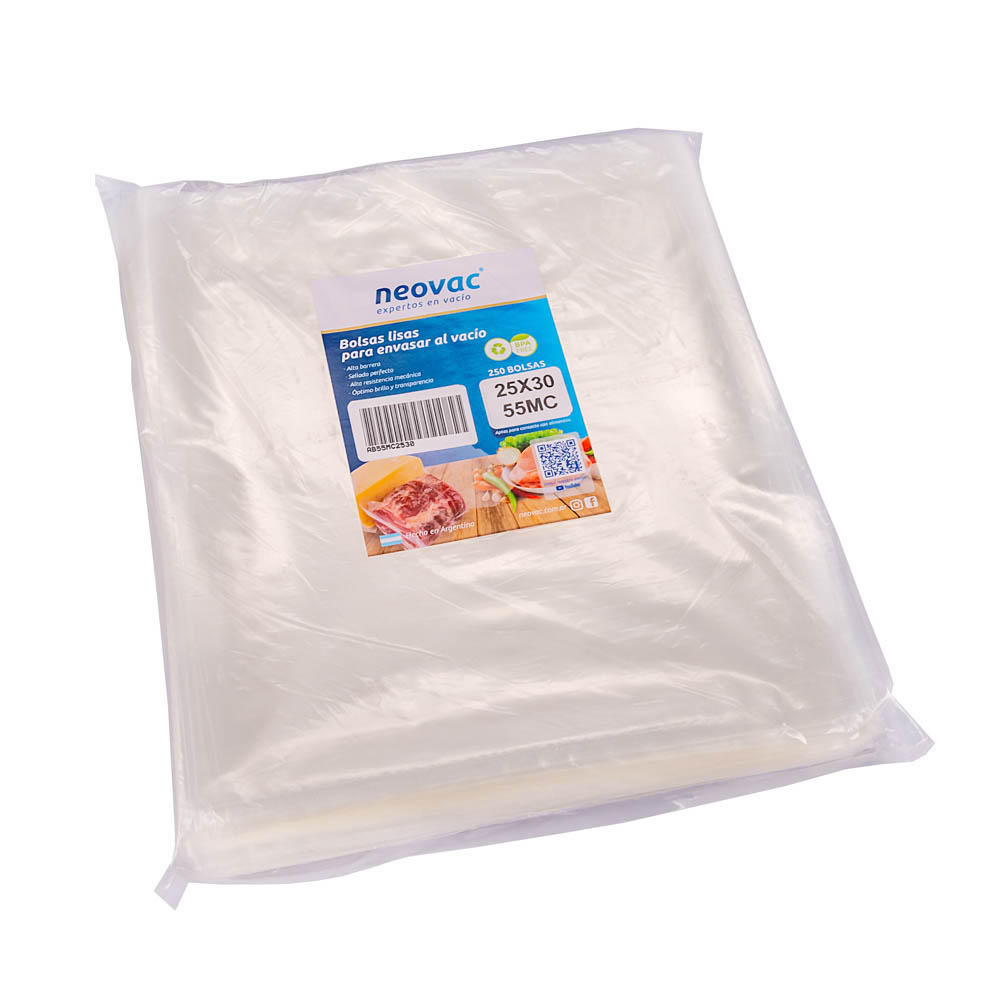 BOLSAS PARA VACIO NEOVAC ALTA BARRERA 25*30CM (55MIC) (AB55MC2530) *100UNID
