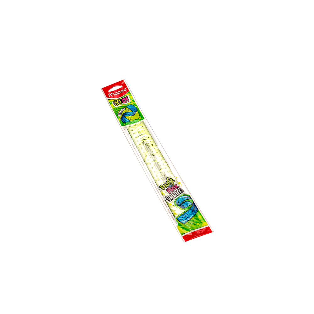 REGLA ESCOLAR FLEXIBLE MAPED 30CM PLANA TWISTN *UNID