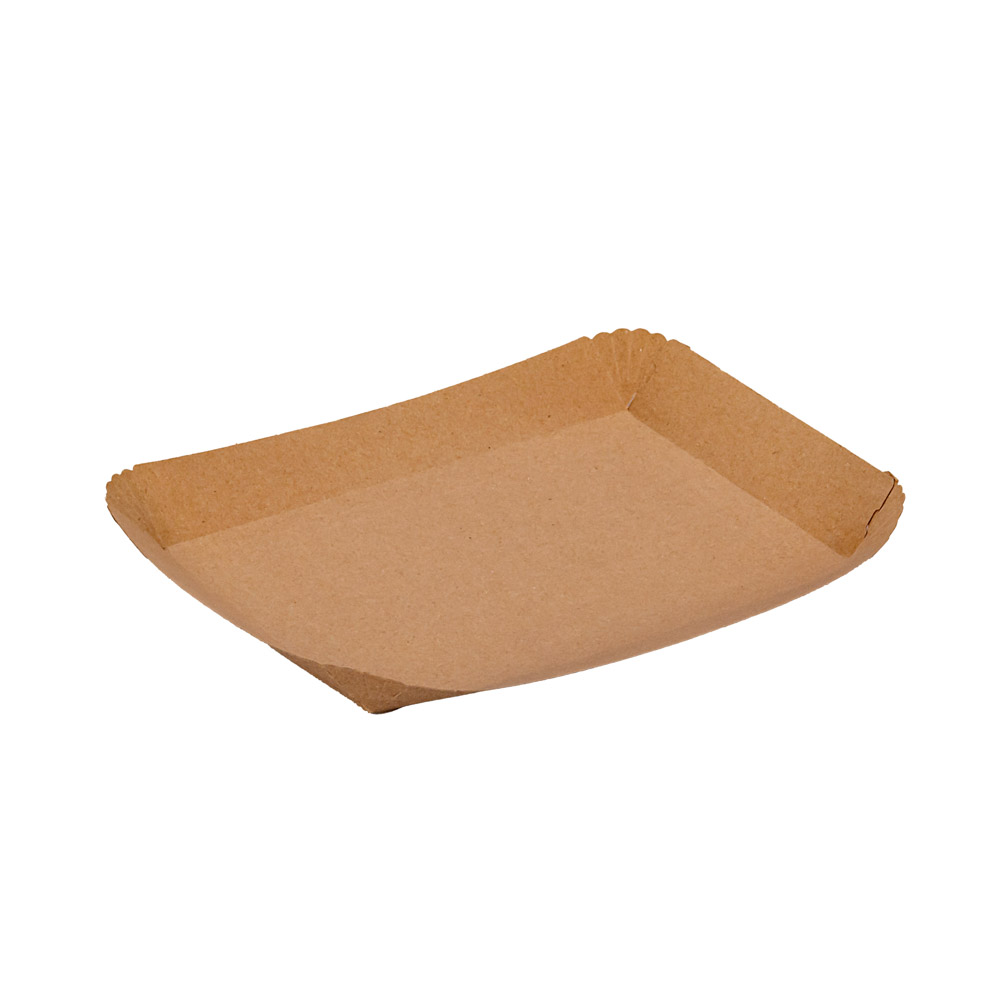 BANDEJA CARTON RECTANGULAR KRAFT Nº4 (18.5*23*2.2CM) BIOHZ *600UNID