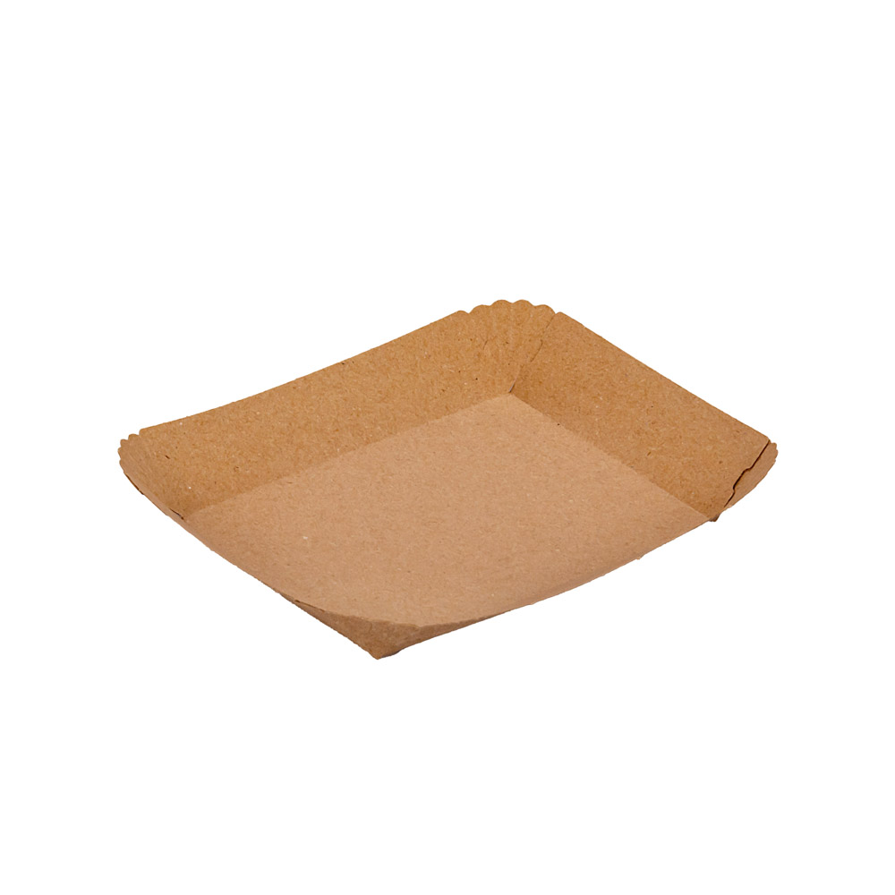 BANDEJA CARTON RECTANGULAR KRAFT Nº2 (15*17.3*2.2CM) BIOHZ *600UNID