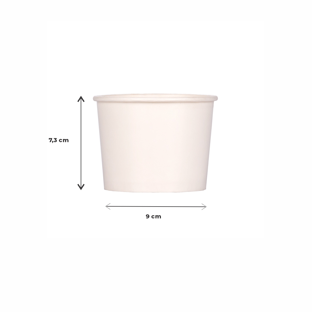 POTE HELADO POLIPAPEL ENPOLEX.360CC BLANCO (12OZ) *100UNID