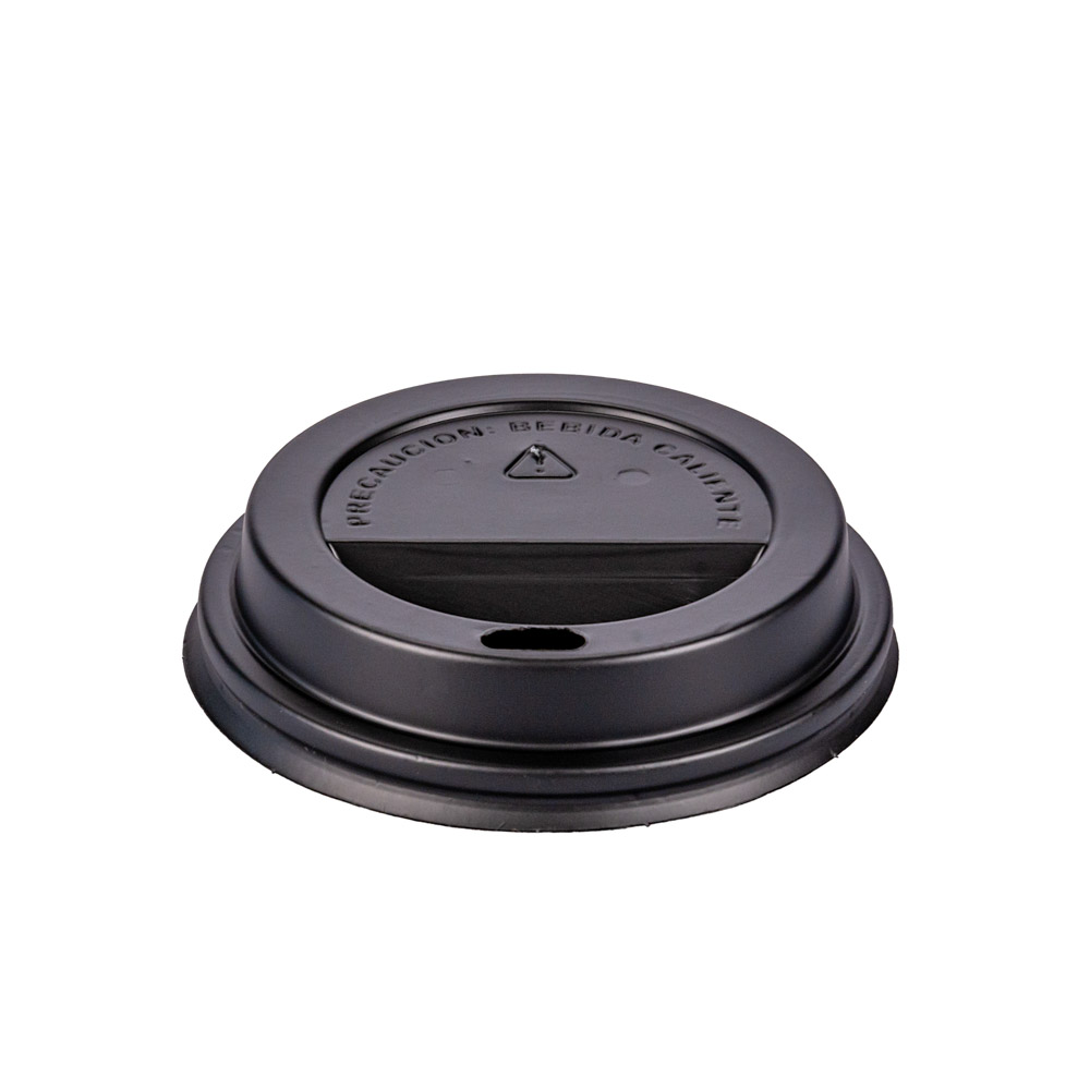 TAPA VASOS TERMICOS CON PICO 180CC NEGRA WELL CUP (TD180N) *100UNID