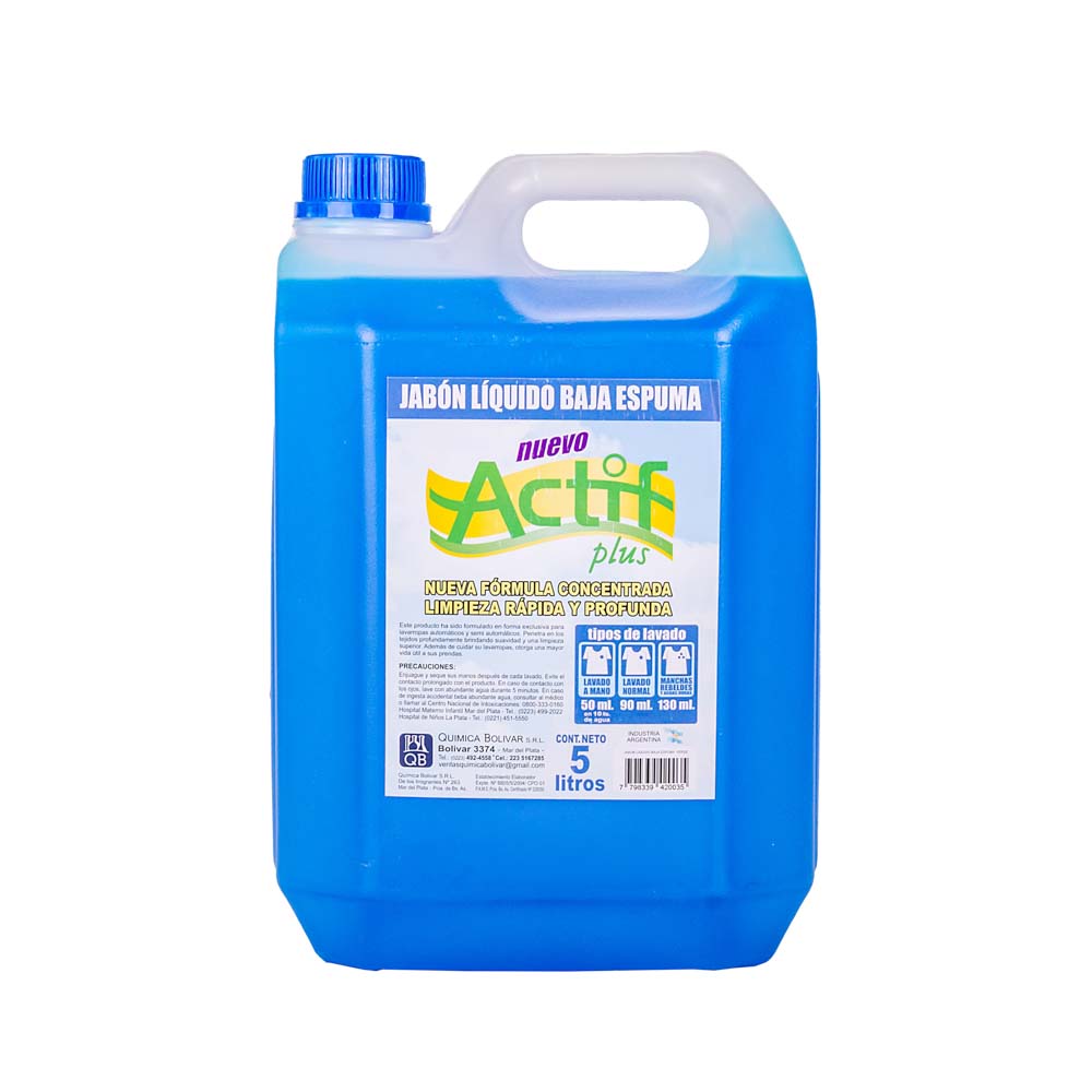 JABON LIQUIDO PARA ROPA QB ACTIF (5LTS) AZUL TIPO SKIP *UNID.