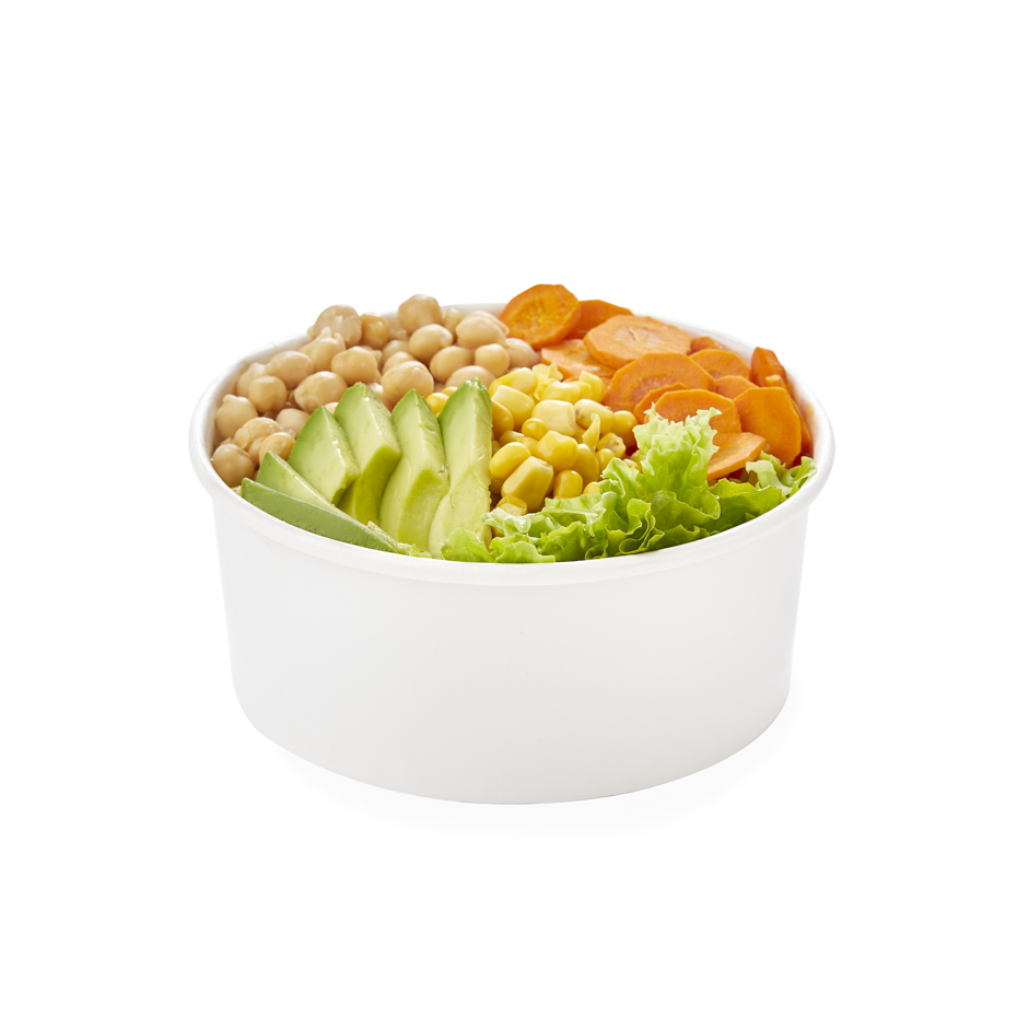 ENSALADERA POLIPAPEL CHICA 25OZ BLANCA *40UNID.