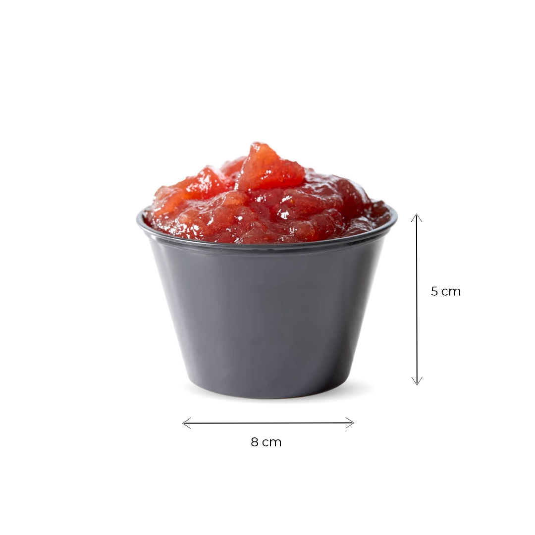 POTE SOUFFLE PLASTICO NEGRO.5.5OZ PAQ.*100UNID