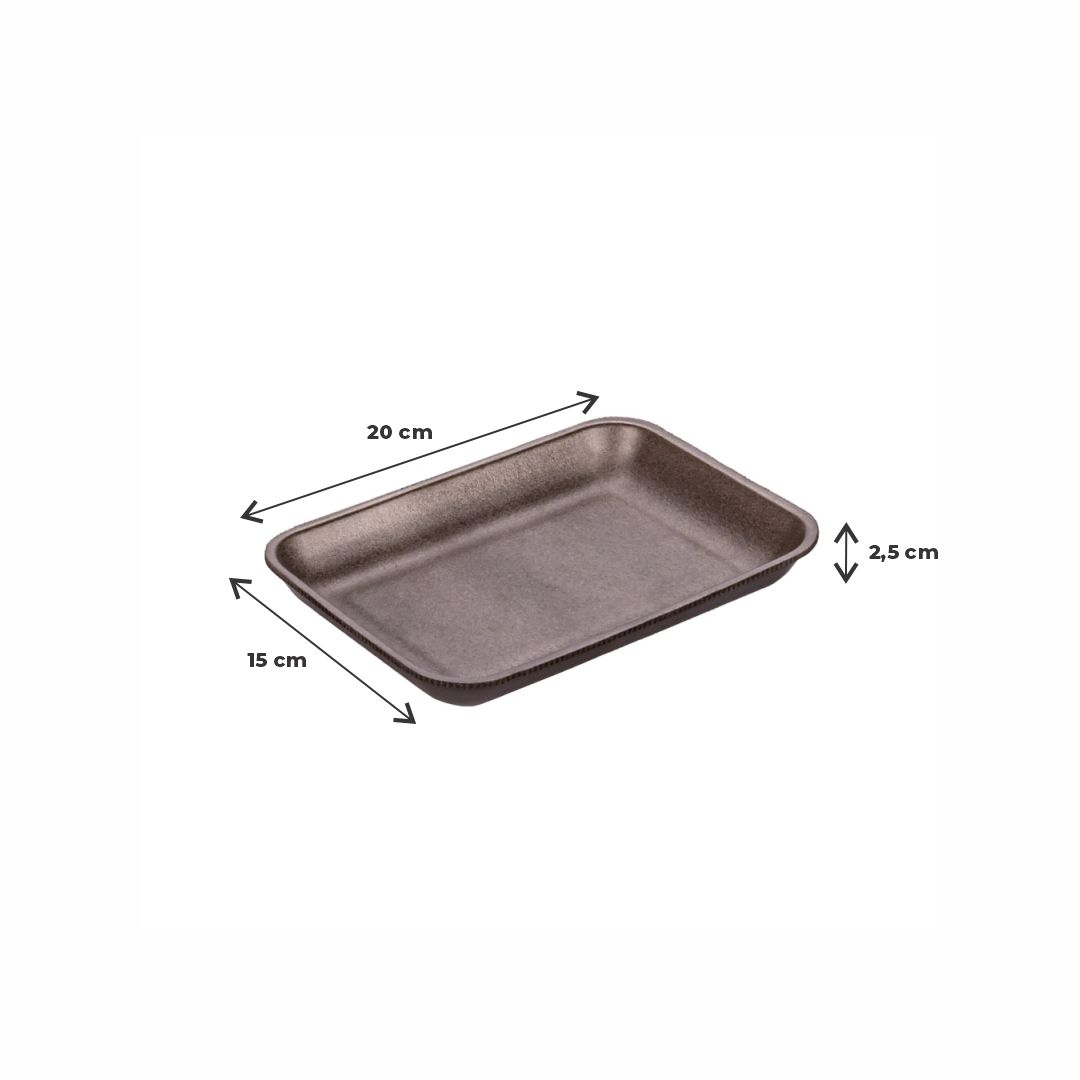 BANDEJA EXPANDIDO NEGRA BANDEX Nº618 (15*20*2.5CM) *100UNID