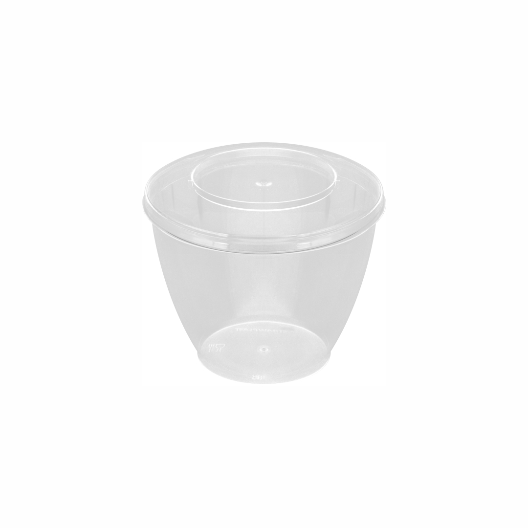STRAWPLAST POTE RIGIDO 150CC REDONDO C/TAPA CRISTAL (ST-765) *10UNID