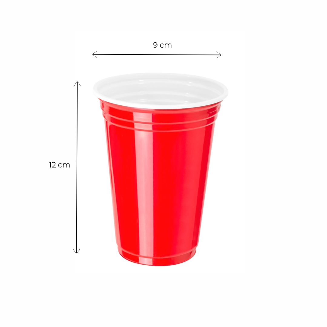 VASOS PLASTICOS AMERICANOS ROJO/BLANCO 400CC COPOBRAS (CF-400) *25UNID