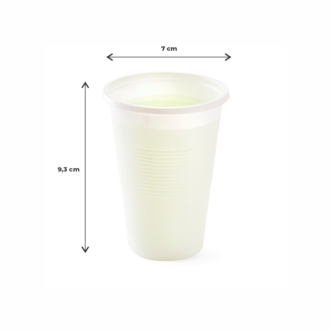 VASOS PLASTICOS BLANCOS 220CC WORK *100UNID