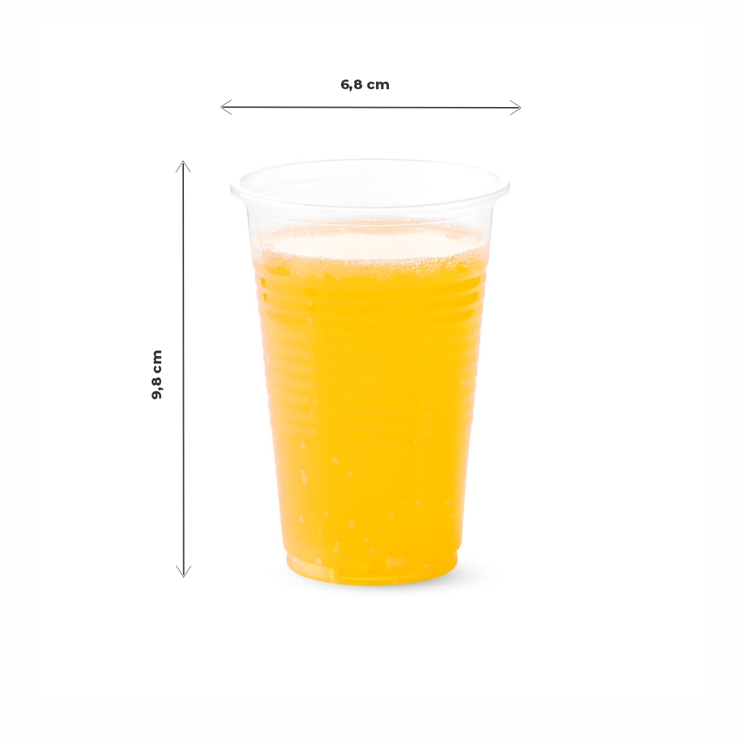 VASOS PLASTICOS TRASLUCIDOS 220CC WORK *100UNID