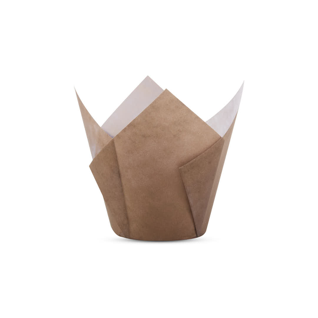 TULIPAS PARA MUFFIN Y CUPCAKE.Nº16 MARRON LISA PAQ *200UNID