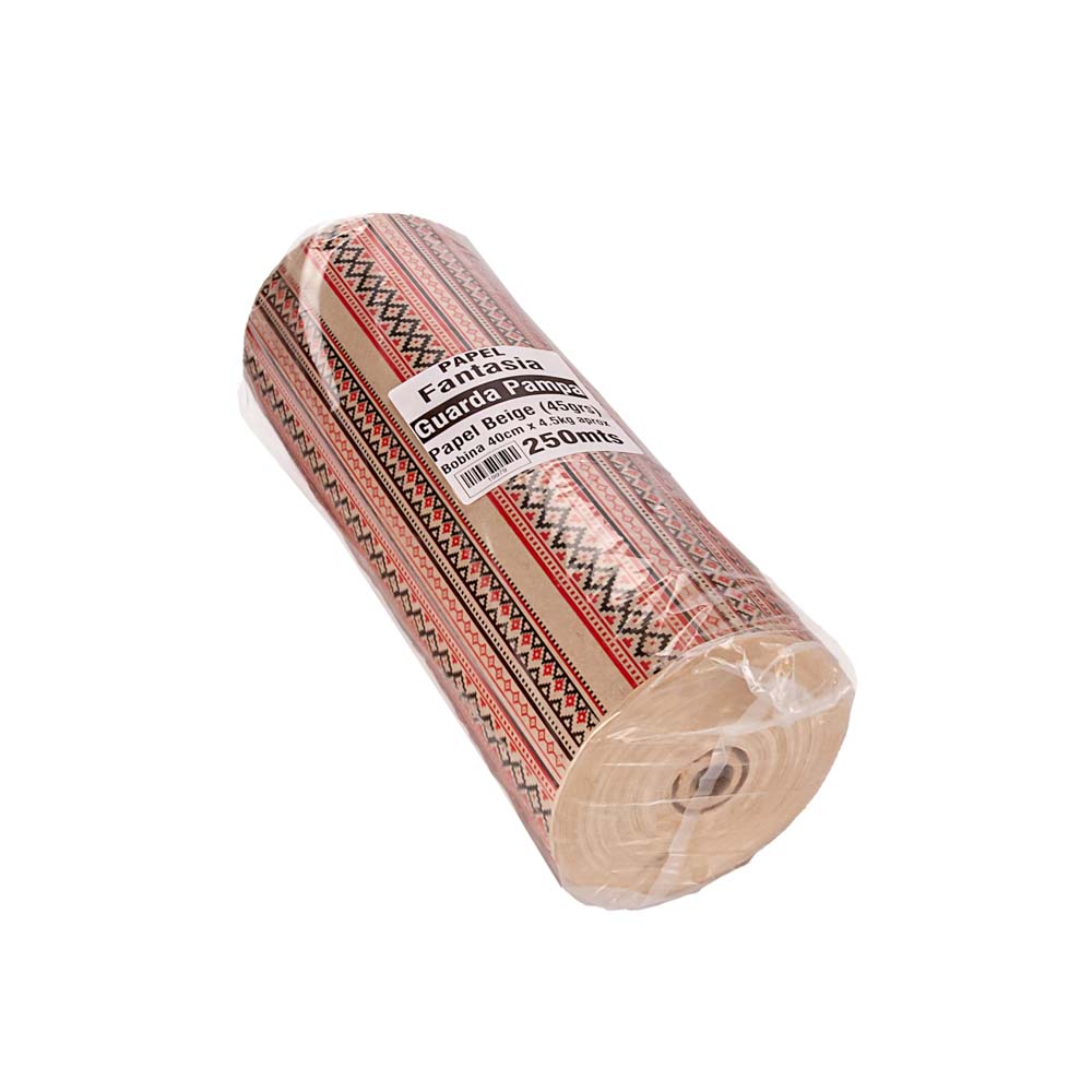 PAPEL FANTASIA mE 40CM GUARDA PAMPA (BEIGE - 45GRS - 250MTS) BOBINA *4,5KG