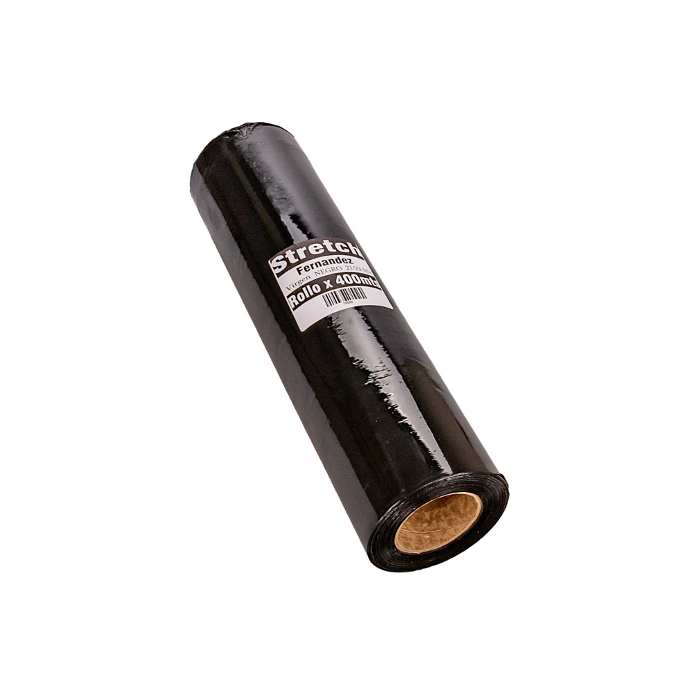 FILM STRETCH FERNANDEZ.COLOR NEGRO S/MGO (50CM - 4KG - CONO FINO) ROLLO *400MTS
