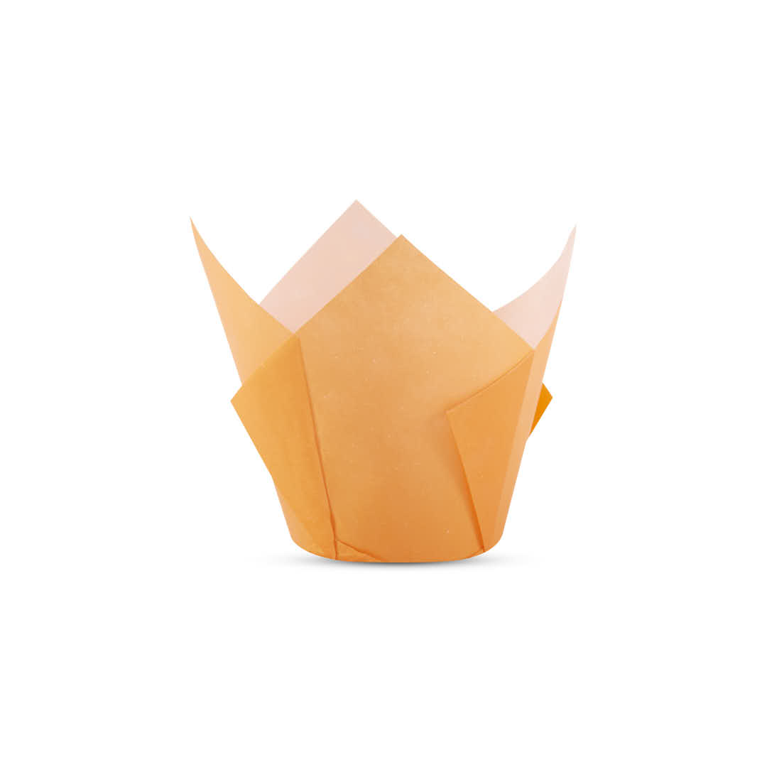 TULIPAS PARA MUFFIN Y CUPCAKE.Nº16 NARANJA LISA PAQ *200UNID