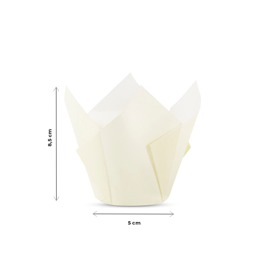 TULIPAS PARA MUFFIN Y CUPCAKE.Nº16 AMARILLA PASTEL LISA PAQ *200UNID