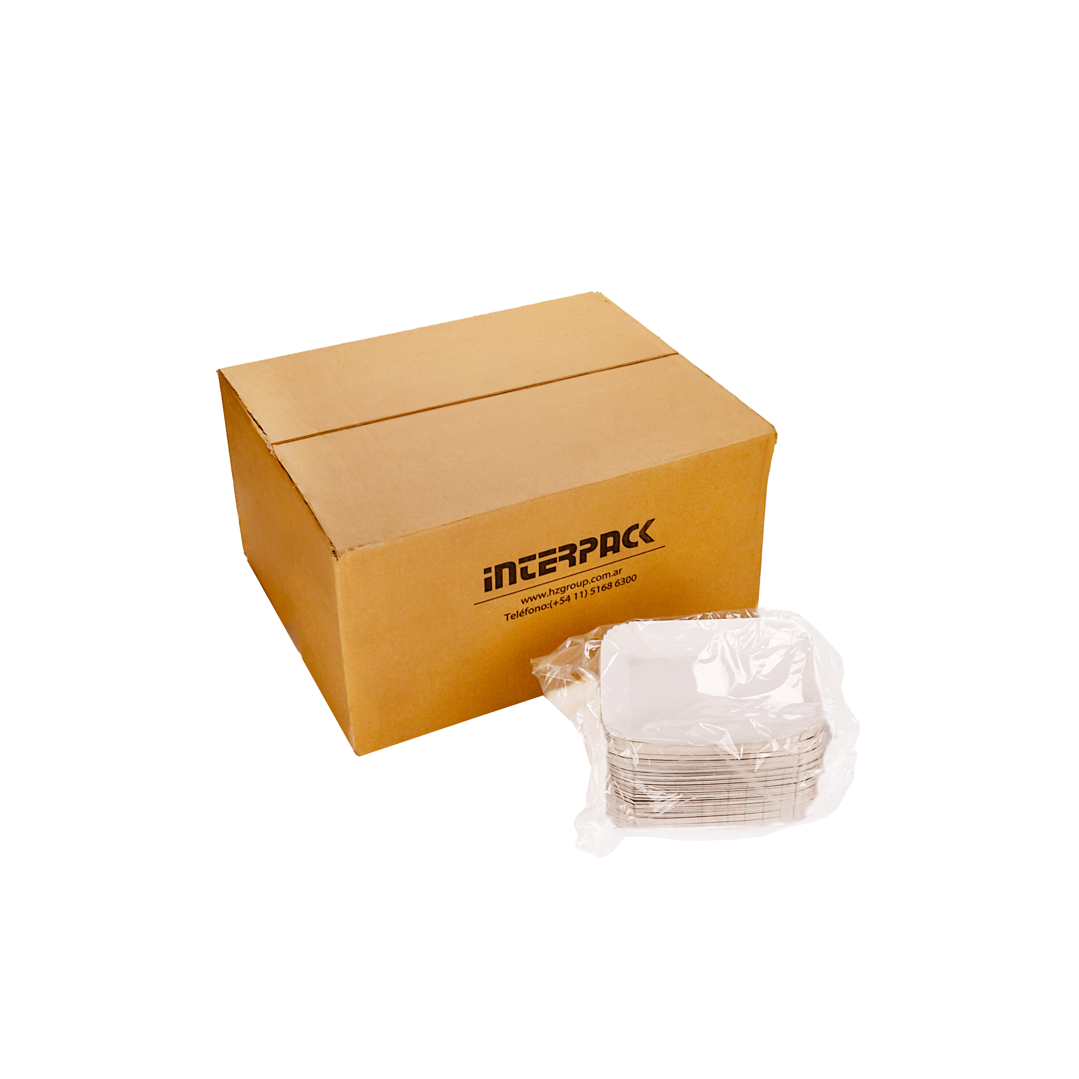 BANDEJA CARTON RECTANGULAR CARTULINA Nº2 (17*17.3*2.2CM) BIOHZ *600UNID