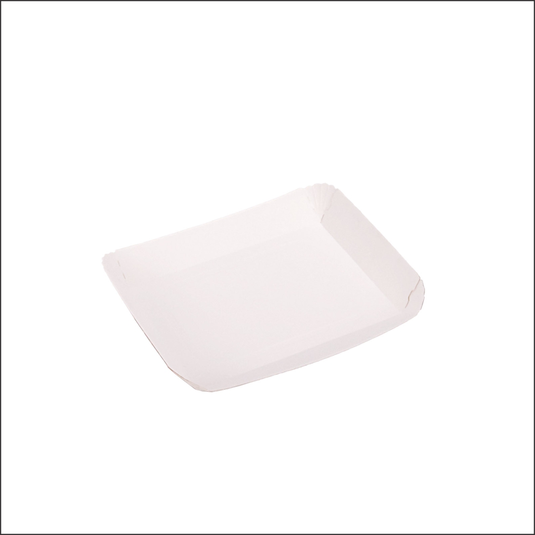 BANDEJA CARTON RECTANGULAR CARTULINA Nº3 (18*21*2.2CM) BIOHZ *400UNID