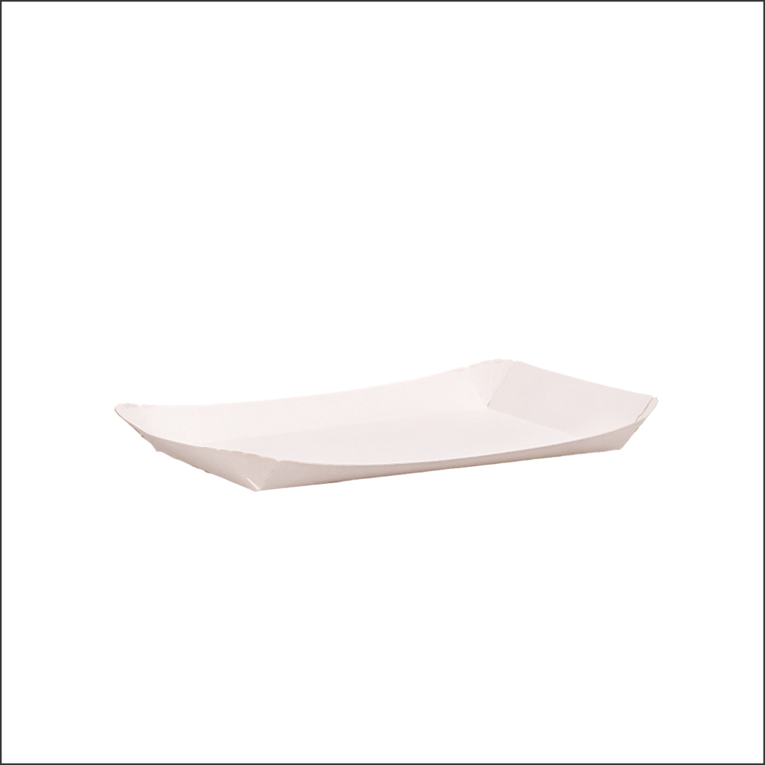 BANDEJA CARTON RECTANGULAR CARTULINA Nº4 (15.8*23*2.2CM) BIOHZ *600UNID