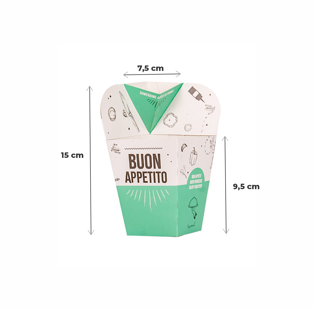 CAJA DELIVERY BIOHZ PAPAS FRITAS CONTENEDOR IMPRESO C/DIPPER (15*7.5*9.5CM) *375UNID