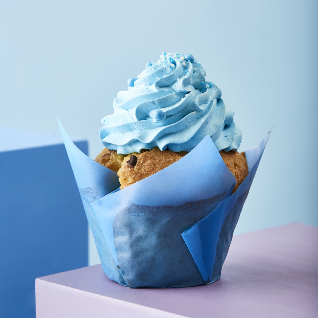 TULIPAS PARA MUFFIN Y CUPCAKE.Nº16 AZUL LISA PAQ *200UNID