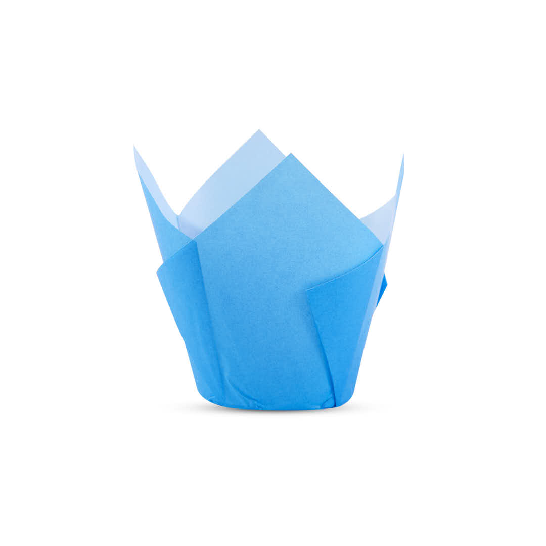 TULIPAS PARA MUFFIN Y CUPCAKE.Nº16 AZUL LISA PAQ *200UNID