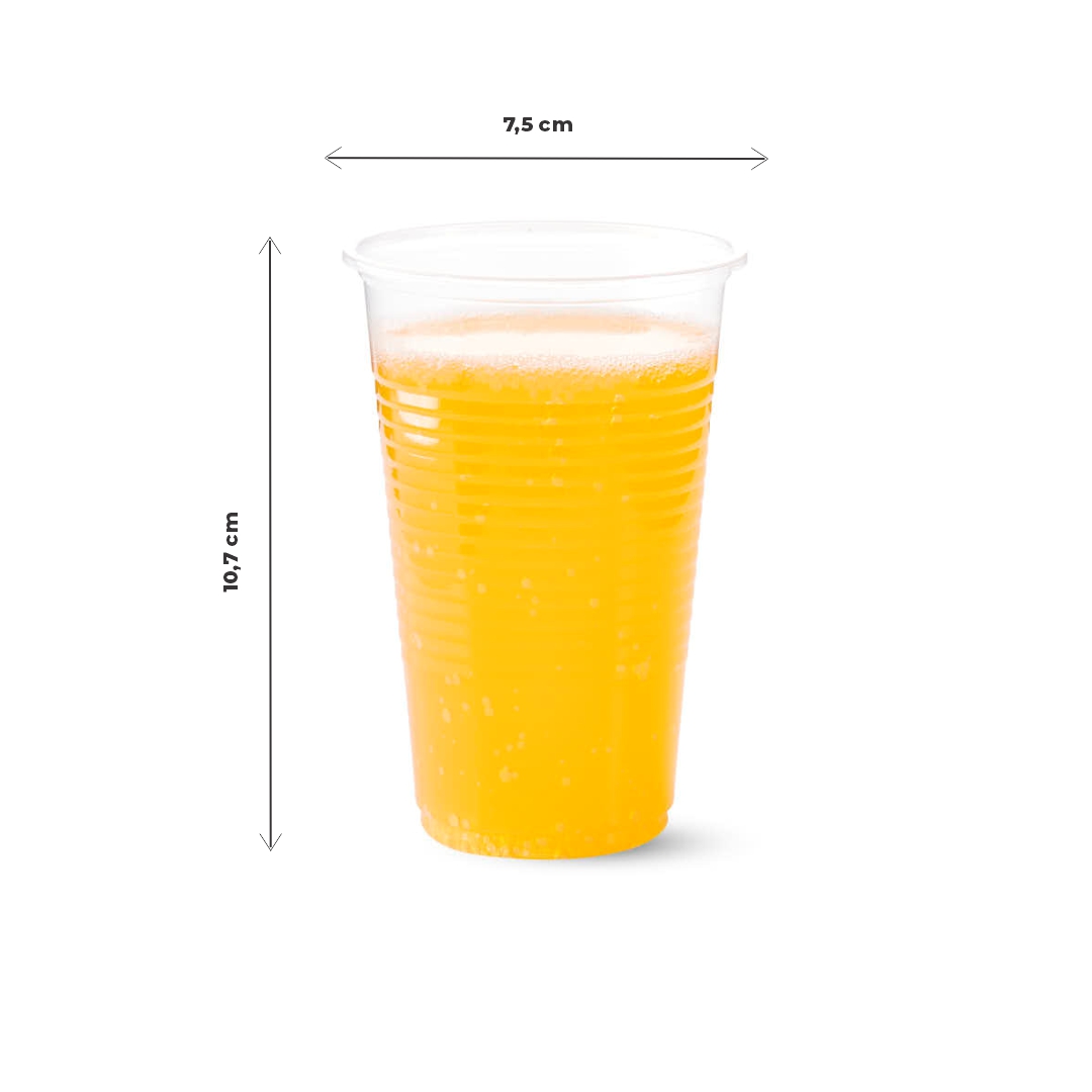 VASOS PLASTICOS TRASLUCIDOS 330CC WORK *100UNID