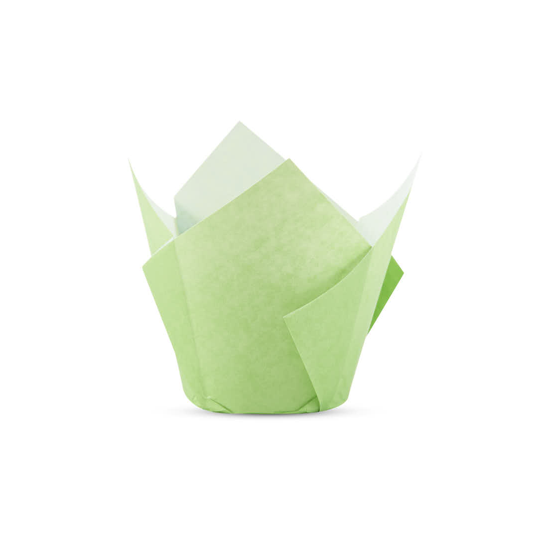 TULIPAS PARA MUFFIN Y CUPCAKE.Nº16 VERDE LISA PAQ *200UNID