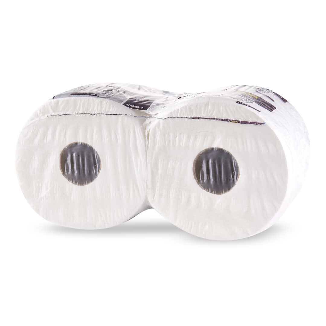 PAPEL TISSUE (24CM*500 USOS) ELEGANTE DOBLE HOJA PRECORTE (1000 USOS) *2 ROLLOS