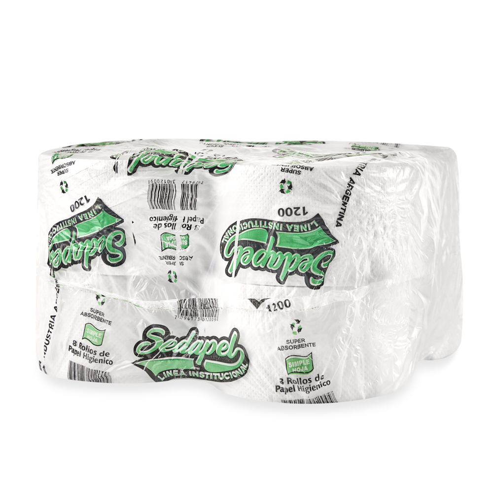 PAPEL HIGIENICO INSTITUCIONAL (8U*150) SEDAPEL CONO CHICO BLANCO (1200) *UNID.