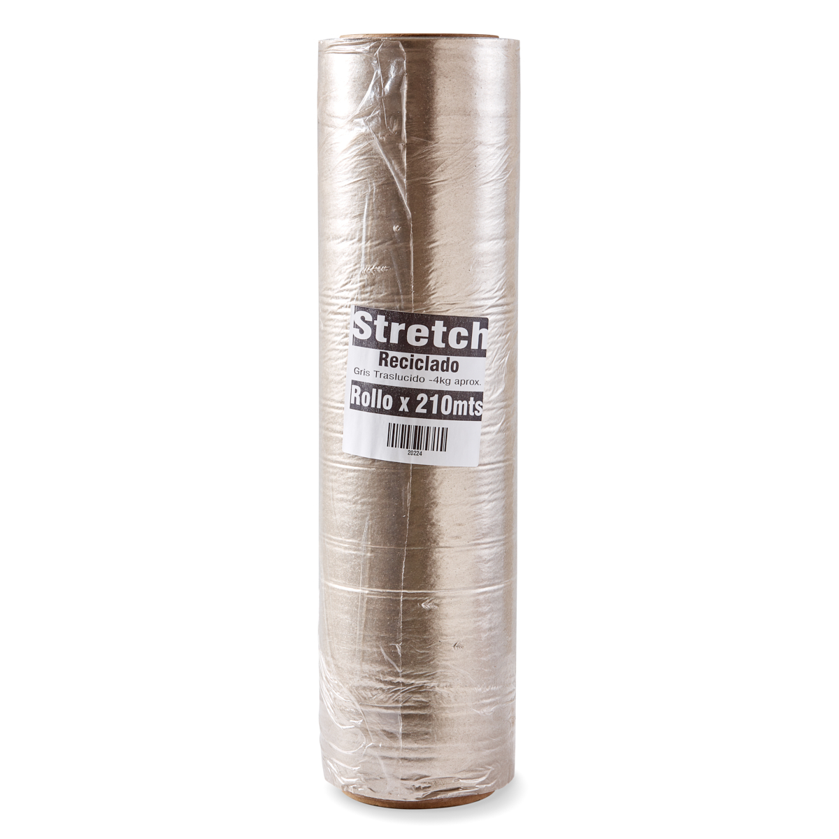 FILM STRETCH ECONO RECICLADO GRIS SIN MANGO (50CM - 4KG) ROLLO *210MTS