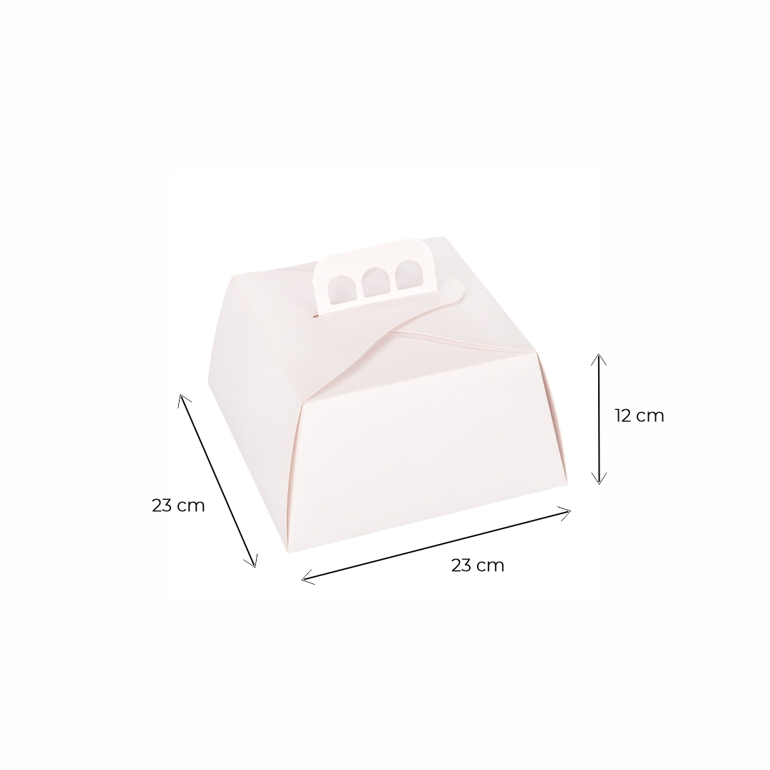 ESTUCHE TORTA CARTULINA BLANCA (23*23*12CM) mE *10UNID