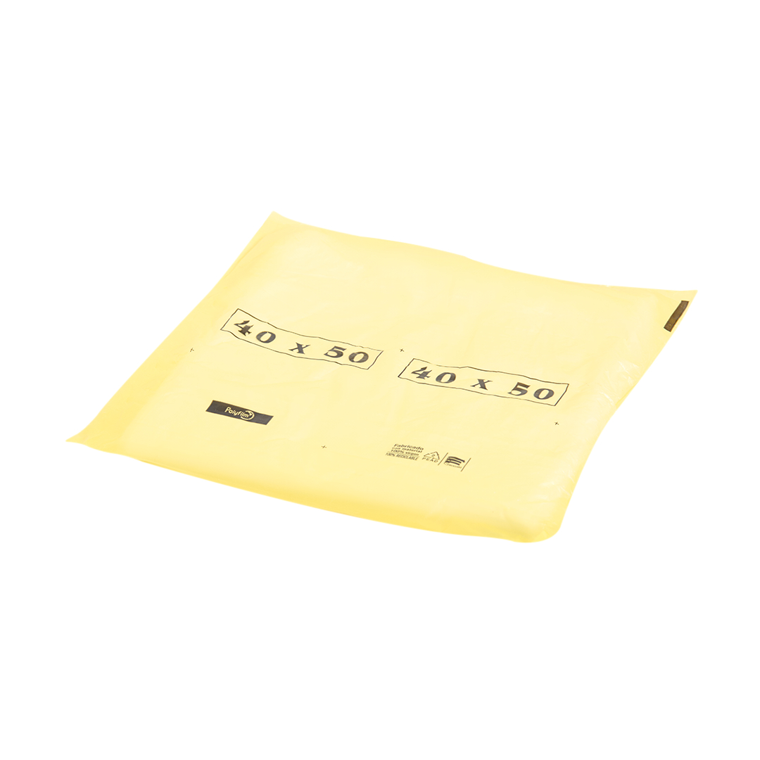 BOLSAS CAMISETA STANDARD BLANCA 40*50CM A/D POLYFILM (AMARILLA) *80UNID