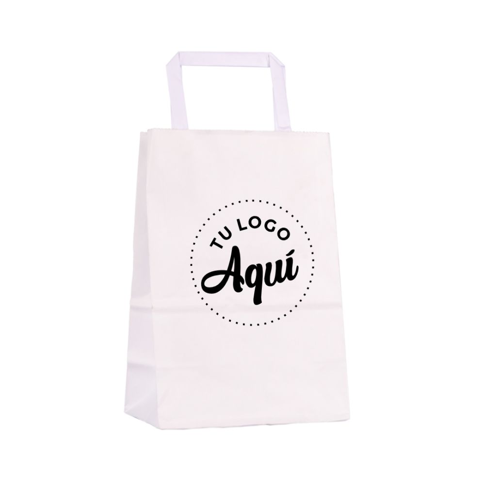 mEP BOLSA BOUTIQUE PAPEL BLANCA PERSONALIZADA X UNIDAD