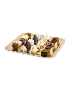 PLATO DORADO CARTON RECTANGULAR 2000GRS (28*30CM) *10UNID