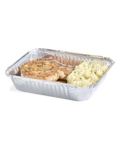 BANDEJA ALUMINIO DARNEL (PACK*10UNID).40OZ C/TAPA (1150ML) (17.6*22.1*4CM) *PACK