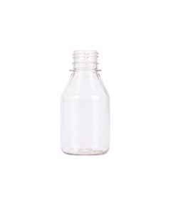 BOTELLA PLASTICO CRISTAL LABORATORIO 125CC (28GRS) (CON TAPA) *50UNID