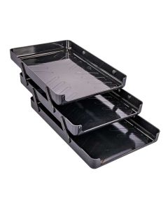 BANDEJA PAPELERA 3 PISOS S.BS NEGRA (26*38CM) *UNID