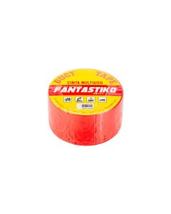 CINTA TAPE (ENTELADA) 48MM ROLLO FANTASTIKO STIKO ROJO *9MTS