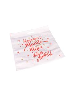 BOLSA FRISELINA NAVIDAD RIÑON 45*40CM FELICES FIESTAS (7A-60) *UNID