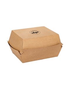 mEP CAJA HAMBURGUESA KRAFT PERSONALIZADO BIOHZ MEGA DOBLE (12.7*11.4*8.7CM) X UNIDAD