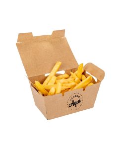 mEP CAJA PAPAS FRITAS REGULAR CON TAPA KRAFT PERSONALIZADO BIOHZ (12.2*8*6CM) X UNIDAD