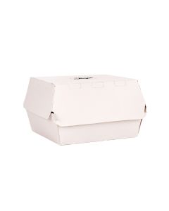 mEP CAJA HAMBURGUESA BLANCA PERSONALIZADO BIOHZ MEGA DOBLE (12.7*11.4*8.7CM) X UNIDAD