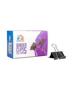 PINZA BINDER EZCO Nº5 NEGRA 51MM *12UNID