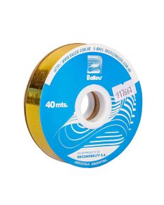 CINTA MOÑOS METALIZADA 20MM ROLLO DORADO *40MTS